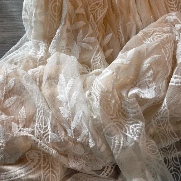 Baltic Born Cream Embroidered Lace Maxi Dress Romantic Boho - Picture 5 of 5